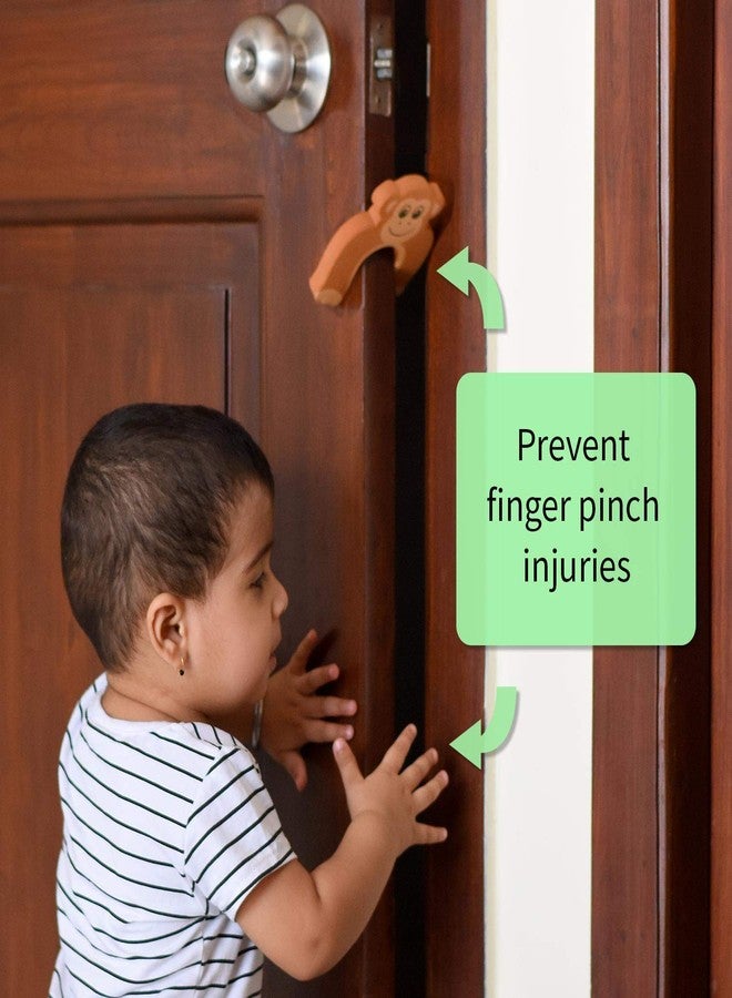 Nathgra Cartoon Animal Baby Finger Pinch Guard, Soft Foam Door Stopper Guard, Prevent Finger Pinch Injuries, Slamming Door, Child or Pet from Getting Locked in Room, Random Pattern (Pack of 4) - Image 2