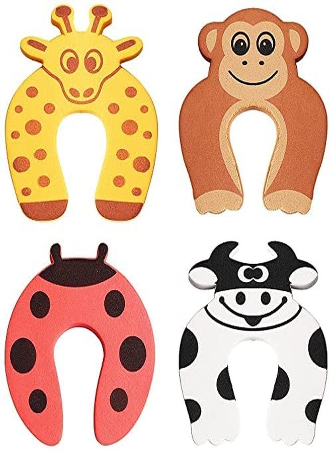 Nathgra Cartoon Animal Baby Finger Pinch Guard, Soft Foam Door Stopper Guard, Prevent Finger Pinch Injuries, Slamming Door, Child or Pet from Getting Locked in Room, Random Pattern (Pack of 4) - Image 1