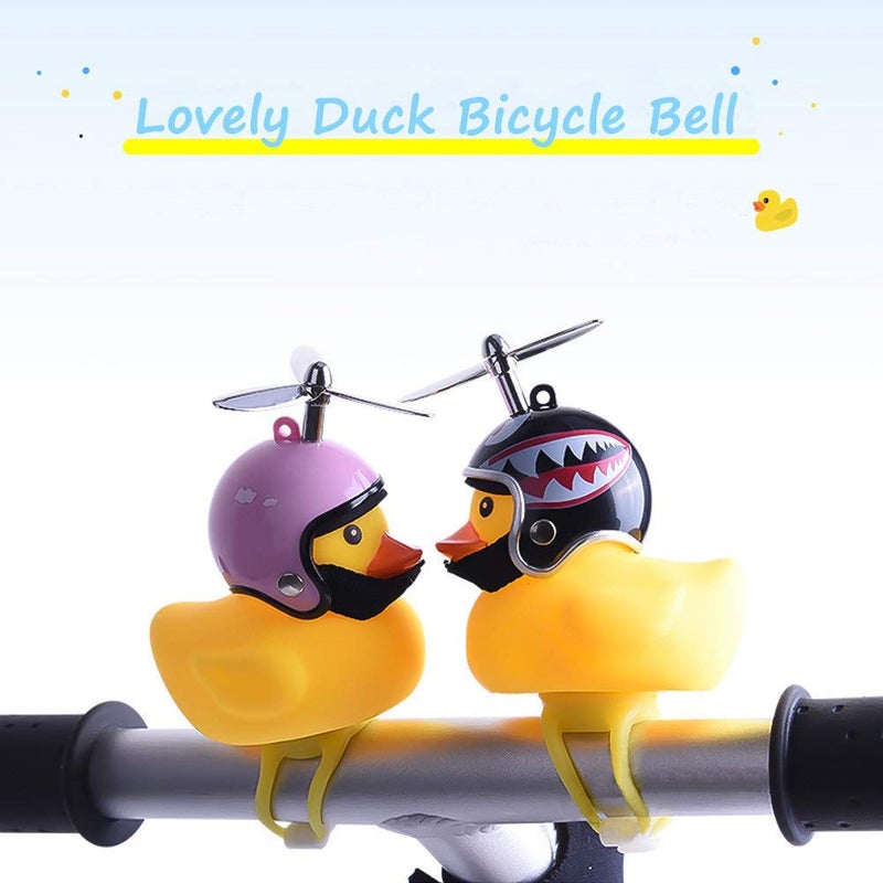 NEKRASH Duck Bike Bell, Rubber Duck Bicycle Accessories with LED Light, Cute Propeller Handlebar Bicycle Horns for Kids Toddler Children Adults Sport Outdoor - Image 2
