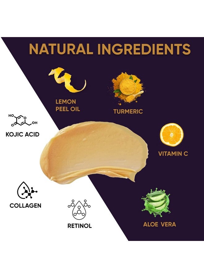 VALITIC Vitamin C & Turmeric Clay Mask Dark Spot Corrector With Kojic Acid Hyaluronic Acid & Retinol Skin Care Routine For Minimizing Pores & Blackheads With Applicator Brush 100G - Image 4