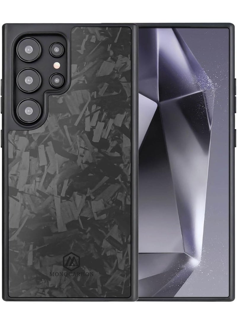 MONOCARBON Real Forged Carbon Fiber Samsung Galaxy S24 Ultra Case Cover MagSafe Compatible Military Grade Scratch Resistant - Matte Black - Image 3