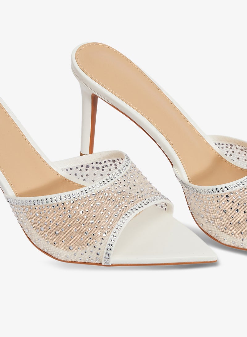 خزانة صنادل بكعب عالٍ مزينة بالخرز الشبكي - Image 4