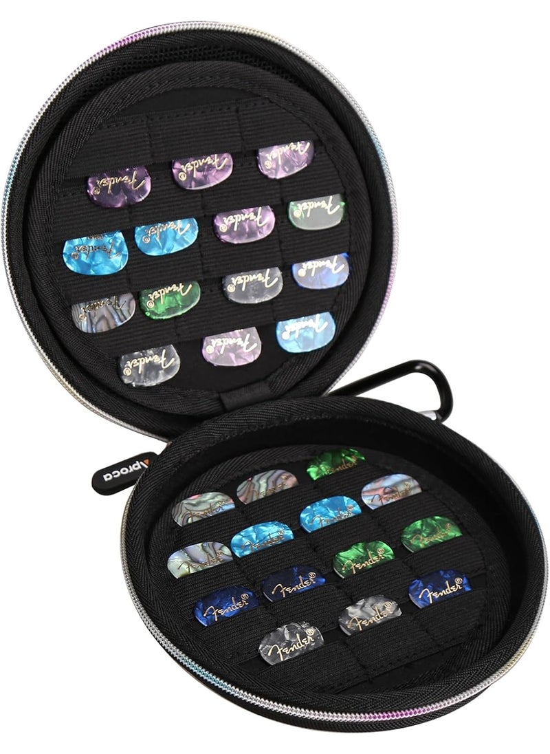 Aproca Aproca Guitar Picks Holder case Compatible with Fender DAddario Augshy ROTOPATA Guitar Accessories All Size Picks Storage Pouch Bag with D buckle  - Image 1