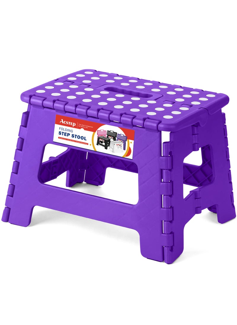 ACSTEP ACSTEP Folding Portable Collapsible Plastic Foldable Step StoolNon Slip Folding Stools for Kitchen Bathroom Bedroom Purple 