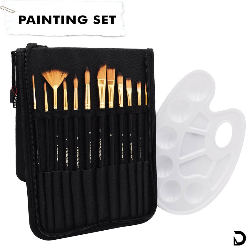 DaKos Painting Tools, Yellow Sponge, Yellow Sponge Dabber, Water Brush, Painting Kit, Painting Brush Kit, Paint Brush Set, 21 pcs. of Painting Tools for Art & Craft (Combo of - Sponges and Painting Kit) - Image 3