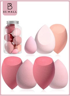 BS Mall 7 PCS Makeup Sponge Set Blender Sponges for Liquid, Cream, And Powder, Latex Free, Multi Colored Beauty Sponges with 1 Mini Sponge, Vegan & Cruelty-Free,Ideal Gifts for Women on Valentine's Day (Pink)  - Image 1