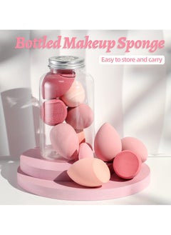 BS Mall 7 PCS Makeup Sponge Set Blender Sponges for Liquid, Cream, And Powder, Latex Free, Multi Colored Beauty Sponges with 1 Mini Sponge, Vegan & Cruelty-Free,Ideal Gifts for Women on Valentine's Day (Pink)  - Image 2