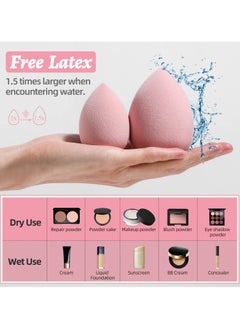 BS Mall 7 PCS Makeup Sponge Set Blender Sponges for Liquid, Cream, And Powder, Latex Free, Multi Colored Beauty Sponges with 1 Mini Sponge, Vegan & Cruelty-Free,Ideal Gifts for Women on Valentine's Day (Pink)  - Image 5