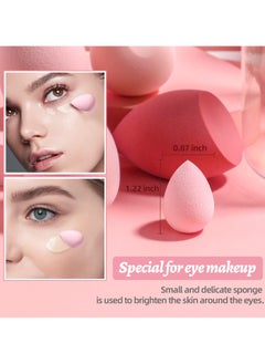BS Mall 7 PCS Makeup Sponge Set Blender Sponges for Liquid, Cream, And Powder, Latex Free, Multi Colored Beauty Sponges with 1 Mini Sponge, Vegan & Cruelty-Free,Ideal Gifts for Women on Valentine's Day (Pink)  - Image 4