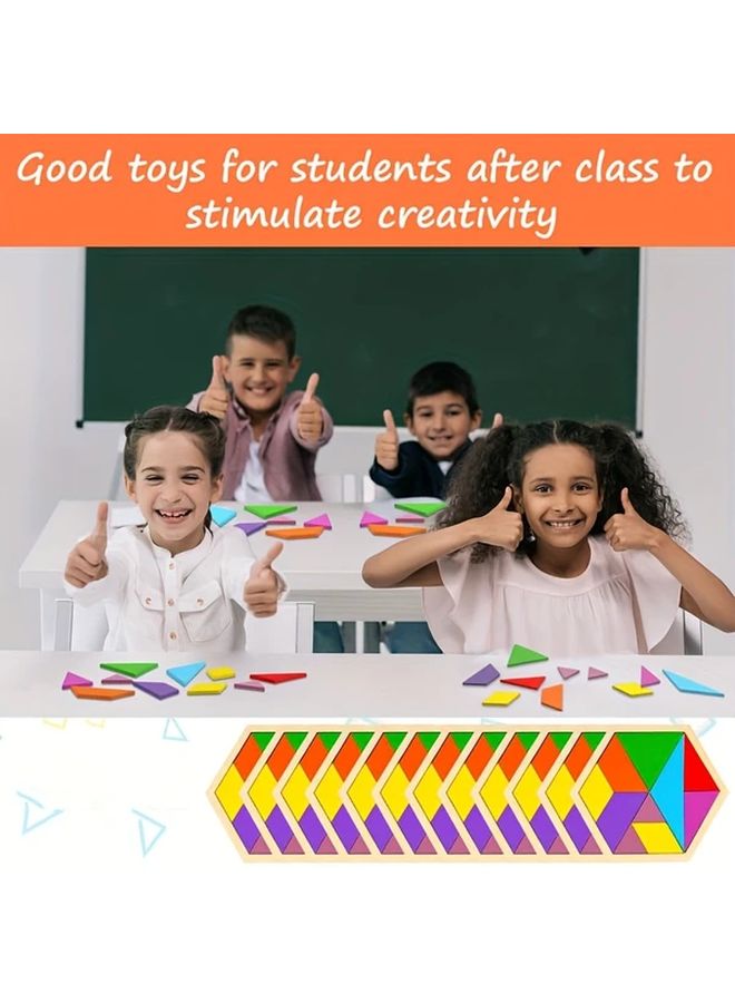 قطعة واحدة من لعبة تركيب خشبية سداسية لعبة كتلة منطقية للعقل للأطفال من عمر 3 إلى 12 سنة - Image 5