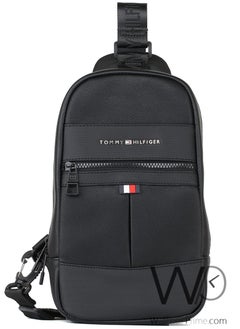 Tommy Hilfiger Plus Black Leather Tommy Hilfiger Crossbody Sling Bag For Men  - Image 2