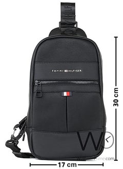 Tommy Hilfiger Plus Black Leather Tommy Hilfiger Crossbody Sling Bag For Men  - Image 3