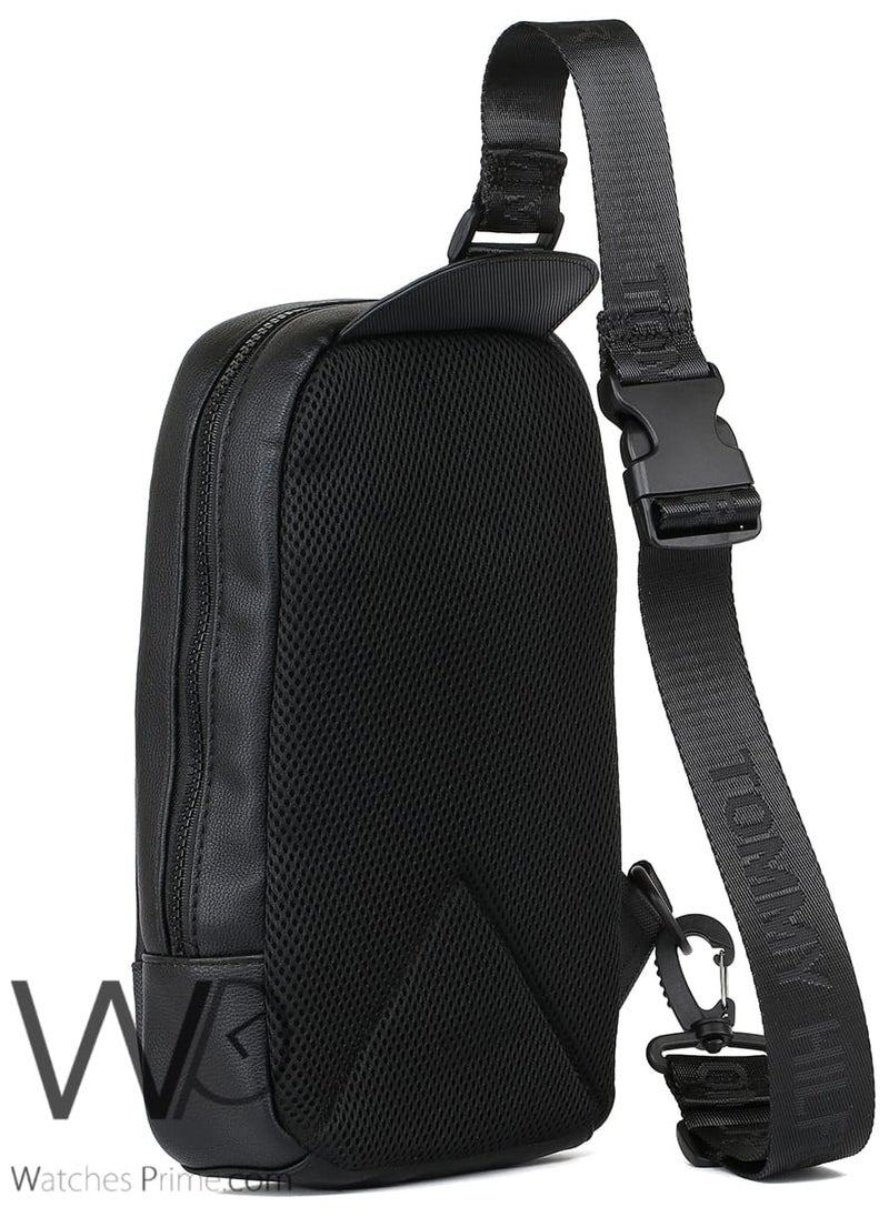 Tommy Hilfiger Plus Black Leather Tommy Hilfiger Crossbody Sling Bag For Men  - Image 4