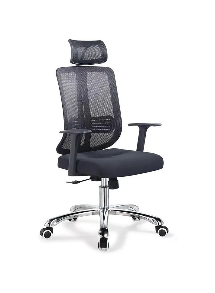 Cuisine Art Cuisine Art Office Chair, Comfort Ergonomic Height Adjustable Desk Chair with Lumbar Support Backrest & Headrest and Armrest 80X70X125Cm Black