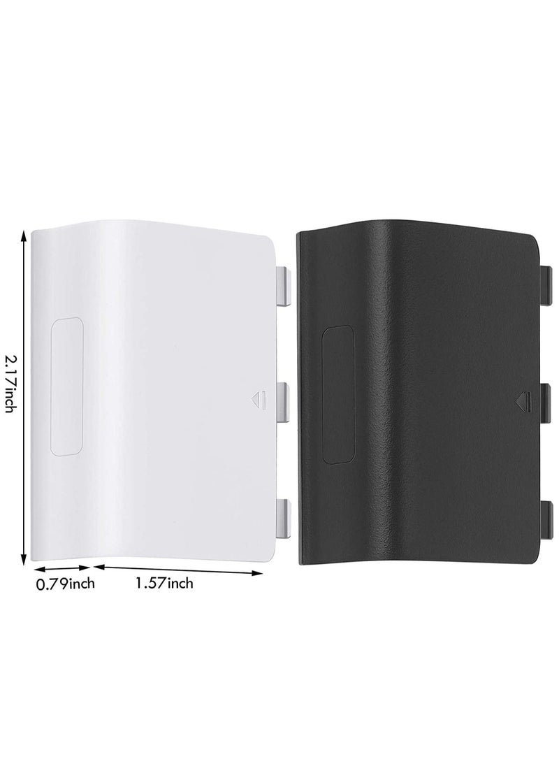 Replacement Battery Cover Shell Battery Cover Doors Battery Back Shell Repair Part Compatible with Xbox One Wireless Controller, Black, White(10 Pieces ) - Image 4