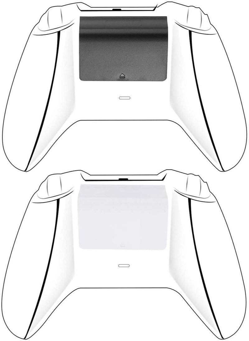 Replacement Battery Cover Shell Battery Cover Doors Battery Back Shell Repair Part Compatible with Xbox One Wireless Controller, Black, White(10 Pieces ) - Image 3