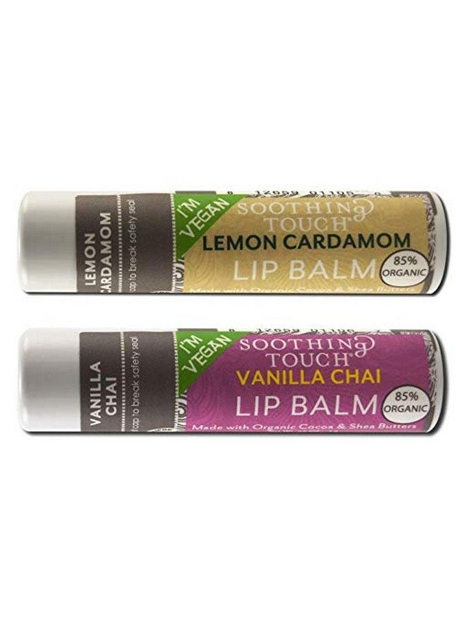 Soothing Touch Vegan Lip Balm Variety Pack of 2 Lemon Cardamom and Vanilla Chai - Image 2