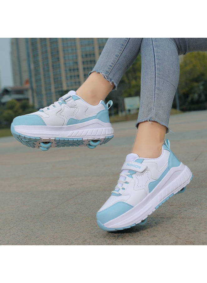 Loquat Kids Roller Skates Shoes 4 Wheels Roller Shoes Boys Girls Wheel Shoes Roller Sneakers Shoes for Beginner More Balanced - Image 2