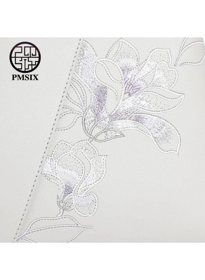 Pmsix Mother's Day Gift For Mom, Women's Handbag, Middle-aged Elegant Cowhide, Large Capacity, Practical, Crossbody, Handheld, Chinese-style Embroidered Bag - Image 3