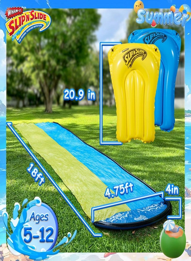 Wham-O Slip N Slide 18ft Double Wave Rider with Body Boards, Lawn Water Slides for Kids and Adults, Great for Backyard Water Parties Summer Outdoor Activities - Image 2