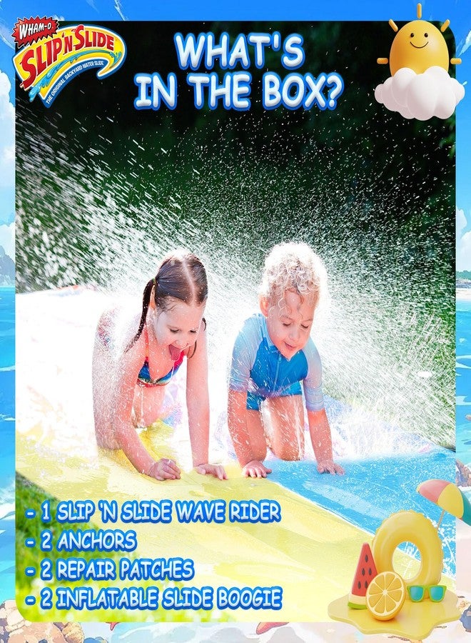 Wham-O Slip N Slide 18ft Double Wave Rider with Body Boards, Lawn Water Slides for Kids and Adults, Great for Backyard Water Parties Summer Outdoor Activities - Image 4