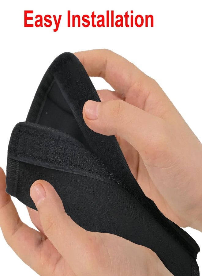 Anglepingping 2 Pack 6.3 ×5.51in Armrest Handle Cover, Universal Pushchair Protector Handlebar Sleeve Bumper Dust Proof Handle Accessories Removable Fabric Pushchair Case Grip Bar Replacement Arm Covers(Black) - Image 3