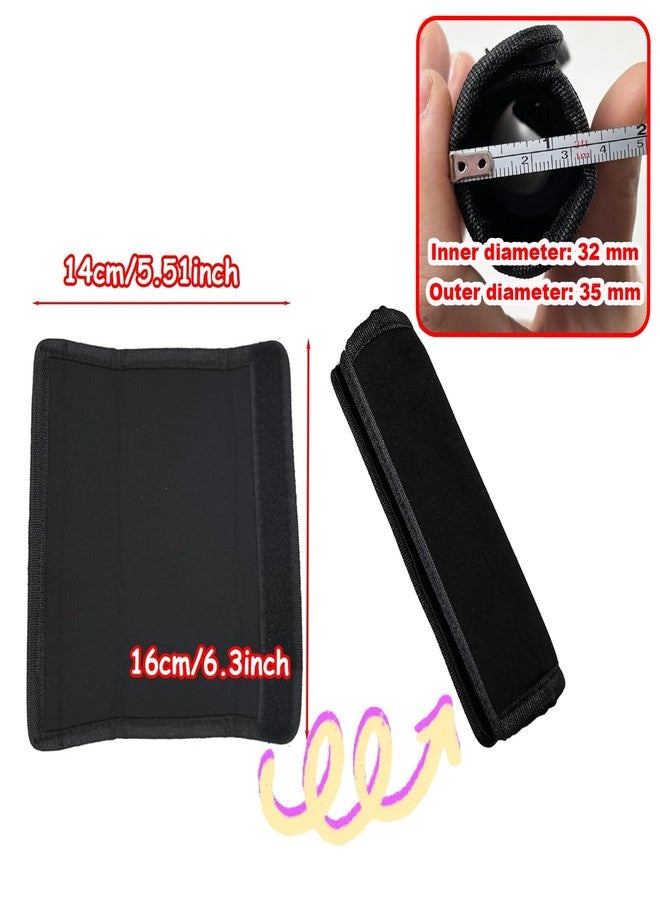 Anglepingping 2 Pack 6.3 ×5.51in Armrest Handle Cover, Universal Pushchair Protector Handlebar Sleeve Bumper Dust Proof Handle Accessories Removable Fabric Pushchair Case Grip Bar Replacement Arm Covers(Black) - Image 2