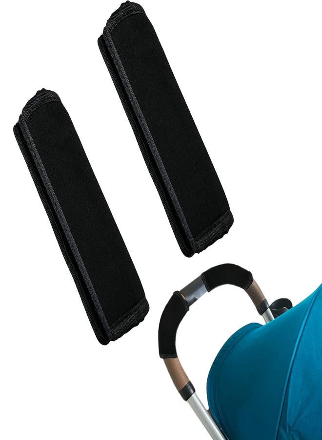 Anglepingping 2 Pack 6.3 ×5.51in Armrest Handle Cover, Universal Pushchair Protector Handlebar Sleeve Bumper Dust Proof Handle Accessories Removable Fabric Pushchair Case Grip Bar Replacement Arm Covers(Black) - Image 1