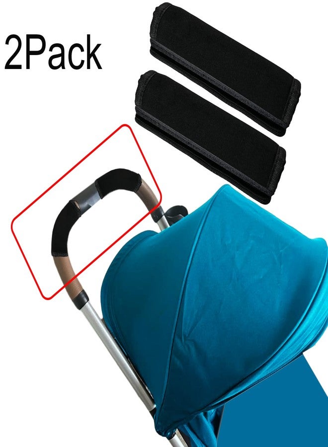 Anglepingping 2 Pack 6.3 ×5.51in Armrest Handle Cover, Universal Pushchair Protector Handlebar Sleeve Bumper Dust Proof Handle Accessories Removable Fabric Pushchair Case Grip Bar Replacement Arm Covers(Black) - Image 4
