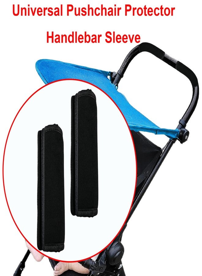 Anglepingping 2 Pack 6.3 ×5.51in Armrest Handle Cover, Universal Pushchair Protector Handlebar Sleeve Bumper Dust Proof Handle Accessories Removable Fabric Pushchair Case Grip Bar Replacement Arm Covers(Black) - Image 5