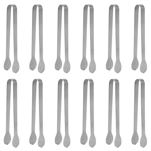 JXHAPY Serving Tongs Kitchen TongsBuffet Tongs Stainless Steel Food Tong Serving Tongsmall tongs12 Pack 5 Inch12 pack - Image 1