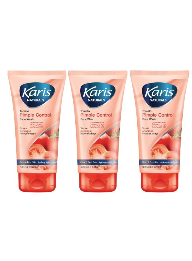 3Pcs Karis Pimple Control Face Wash ,Tomato , 150ml