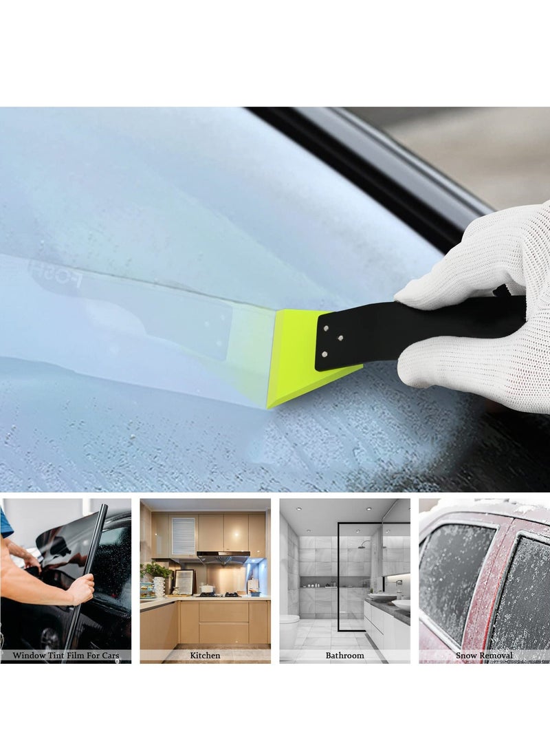 Generic - 2 Pack Small Squeegee for Vinyl Vinyl Wrap Window Tint Kit Stainless Steel Handle Mini Squeegee for Mirror Shower Glass Door Window Car Glass Cleaning Car Light Bumper Car Wrap Wallpaper - Image 1