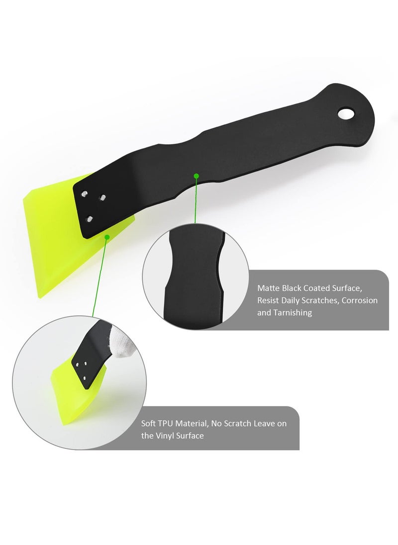 Generic - 2 Pack Small Squeegee for Vinyl Vinyl Wrap Window Tint Kit Stainless Steel Handle Mini Squeegee for Mirror Shower Glass Door Window Car Glass Cleaning Car Light Bumper Car Wrap Wallpaper - Image 1