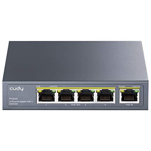 Cudy 4 Channel Gigabit PoE Extender, 1000 Mbps, 1 PoE Input, 4 PoE Output, PoE Repeater, PoE+ Amplifier, PoE++ Booster, Wall Mounting, IEEE 802.3bt / 802.3at / 802.3af Compliance - Image 1