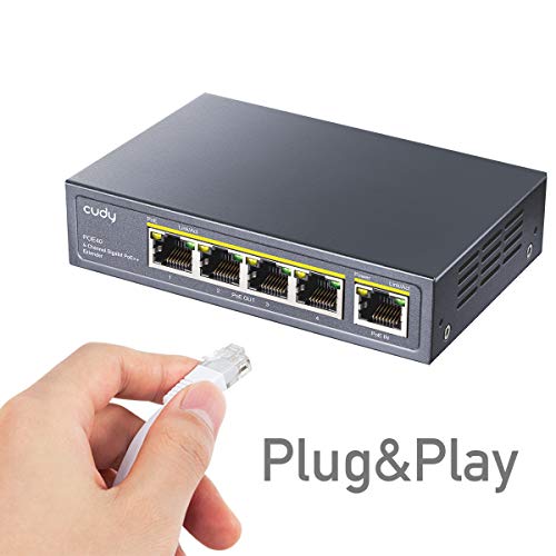 Cudy 4 Channel Gigabit PoE Extender, 1000 Mbps, 1 PoE Input, 4 PoE Output, PoE Repeater, PoE+ Amplifier, PoE++ Booster, Wall Mounting, IEEE 802.3bt / 802.3at / 802.3af Compliance - Image 4