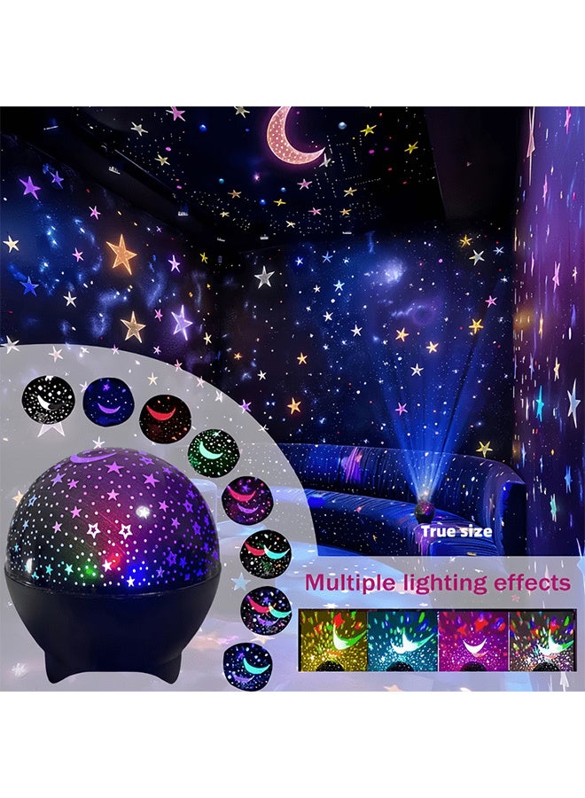 الضوء الليلي للأطفال,ألعاب الأولاد لـ 3 4 5 6 7 8 سنوات من العمر الأولاد,بروجيكتور النجمة 360 درجة الدوران - 4 مصابيح LED 17 تغيير لون ضوئي مع كابل USB,أضواء السقف المصباح لغرفة النوم للأطفال - Image 1
