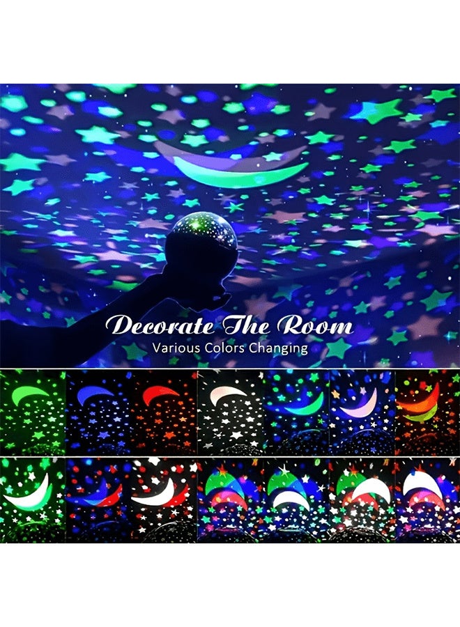 الضوء الليلي للأطفال,ألعاب الأولاد لـ 3 4 5 6 7 8 سنوات من العمر الأولاد,بروجيكتور النجمة 360 درجة الدوران - 4 مصابيح LED 17 تغيير لون ضوئي مع كابل USB,أضواء السقف المصباح لغرفة النوم للأطفال - Image 4
