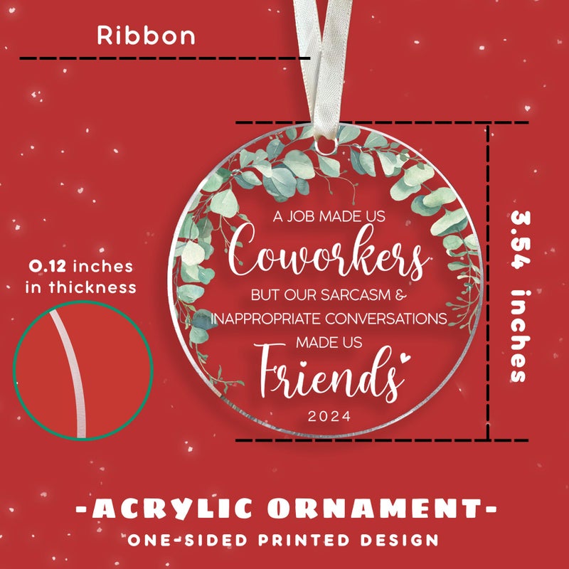 HUNIGIFT Coworker Appreciation Gifts - Coworker Gift - Thank You Gifts for Coworkers Women - Christmas Coworker Gifts  Gifts for Coworkers - Coworker Christmas Ornament - Acrylic Christmas Ornaments 2024 - Image 2
