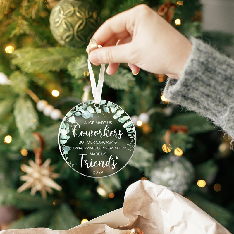 HUNIGIFT Coworker Appreciation Gifts - Coworker Gift - Thank You Gifts for Coworkers Women - Christmas Coworker Gifts  Gifts for Coworkers - Coworker Christmas Ornament - Acrylic Christmas Ornaments 2024 - Image 5