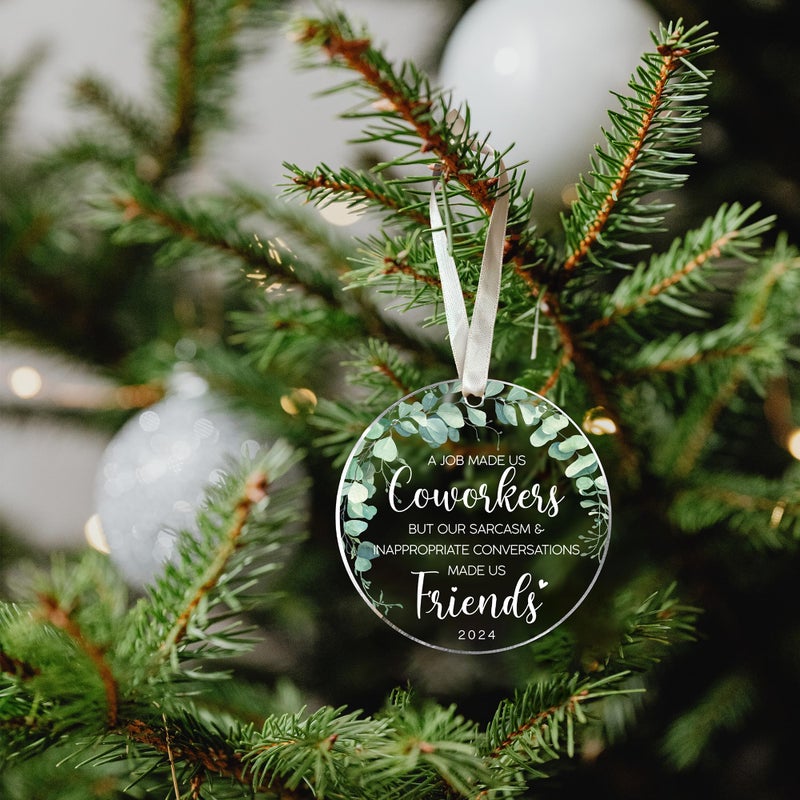 HUNIGIFT Coworker Appreciation Gifts - Coworker Gift - Thank You Gifts for Coworkers Women - Christmas Coworker Gifts  Gifts for Coworkers - Coworker Christmas Ornament - Acrylic Christmas Ornaments 2024 - Image 4