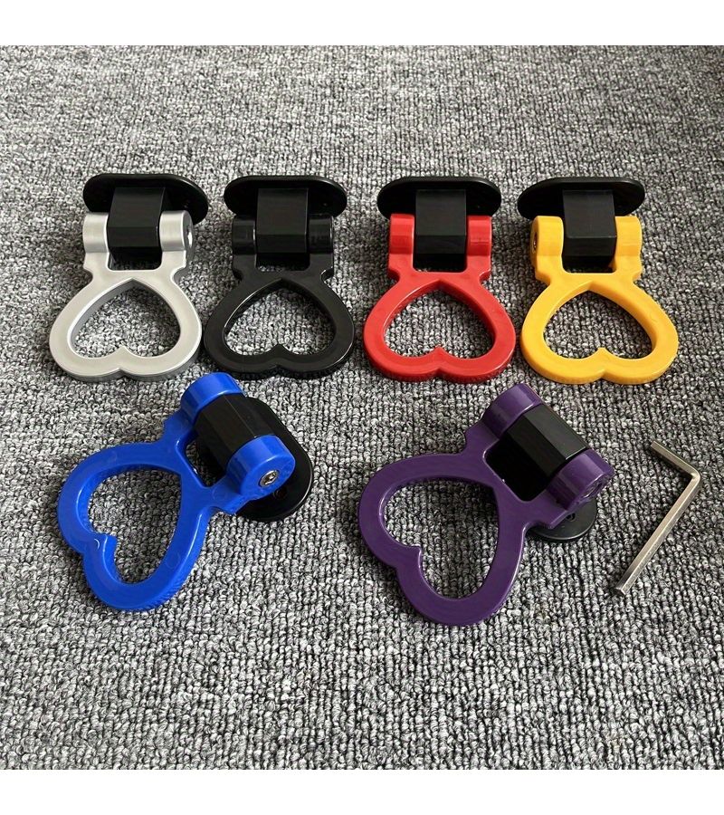 Blue Heart Shaped Universal Car Trailer Hook Adhesive Decorative Front Rear Hitch - Image 4