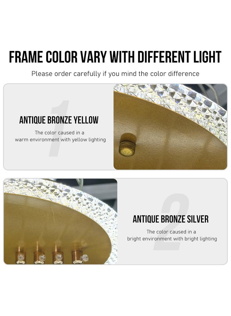 RATSAW Luxury Gold Chandelier with Acrylic Pendants Modern Ceiling Light Fixture for Dining Room and Bedroom Elegant Gold Finish Crystal-Style Lighting  - Image 4
