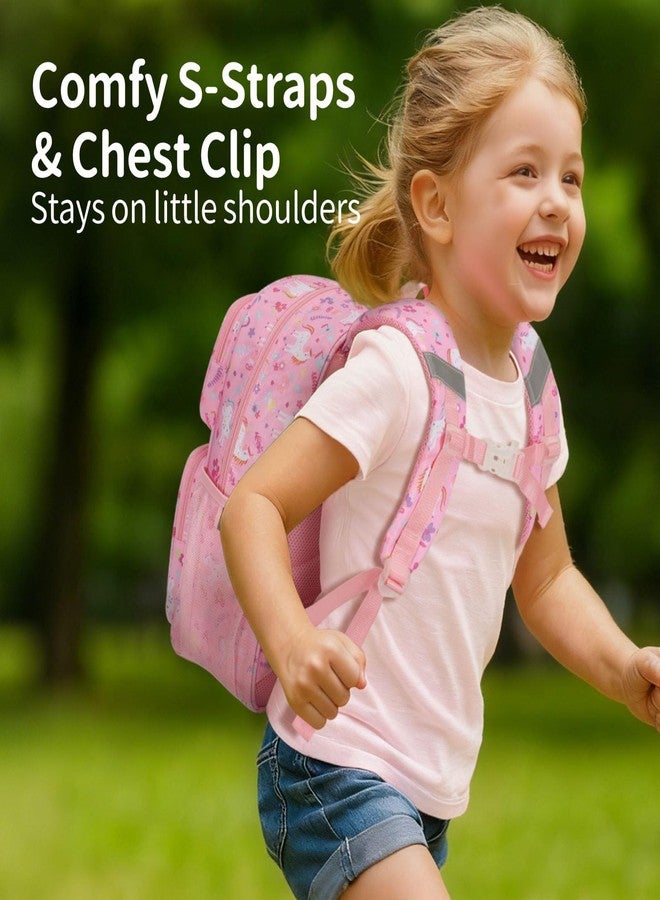BrainyBees Kids Backpack for Girls Kindergarten - 15 Inch Lightweight School Bookbag Fits Folder, Unicorn Backpack for Kids 4-7 with Leakproof Insulated Pocket for Lunch and Snacks, Pink - Image 5