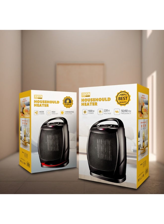 Denx 1500W Household Electric Heater – Portable PTC Ceramic Space Heater with 3 Heating Modes, Overheat Protection, 220V – Black 1 Year Warranty - Image 3