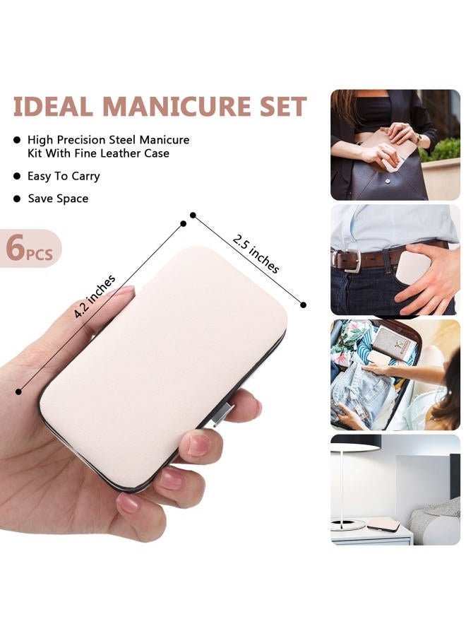 Hanaive 6 Set Manicure Set 48Pcs Nail Clippers Pedicure Kit 8 in 1 Stainless Steel Grooming Kit Professional Nail Care Tools with Luxurious Travel Case for Men Women(Rose Gold) - Image 2