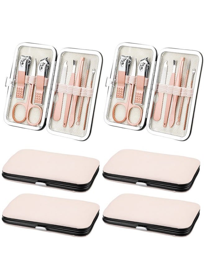 Hanaive 6 Set Manicure Set 48Pcs Nail Clippers Pedicure Kit 8 in 1 Stainless Steel Grooming Kit Professional Nail Care Tools with Luxurious Travel Case for Men Women(Rose Gold) - Image 1