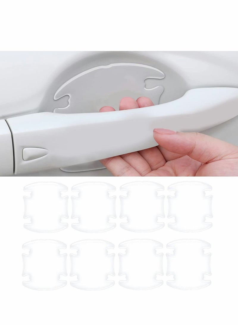 Car Door Handle Sticker, 8PCS 3d Transparent Bowl Scratch Protector Universal Waterproof Anti-scratch Paint Invisible Protection Film for Most Models - Image 1
