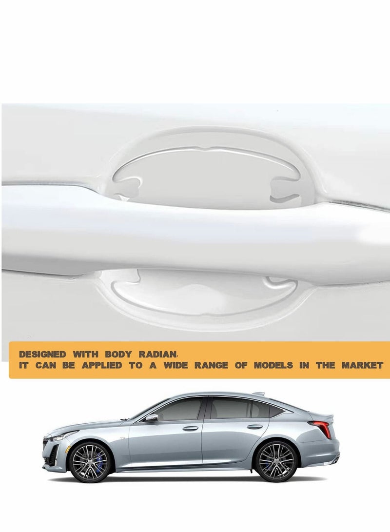 Car Door Handle Sticker, 8PCS 3d Transparent Bowl Scratch Protector Universal Waterproof Anti-scratch Paint Invisible Protection Film for Most Models - Image 2