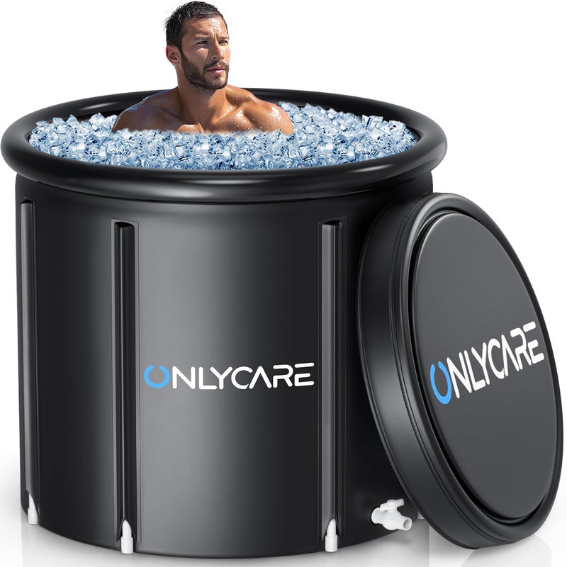 ONLYCARE Upgrade XXL 135 Gal Ice Bath Tub for Athletes Cold Plunge Tub with Cover Multiple Layered Cold Water Portable Ice Pod for Therapy Recovery at Home Outdoor Gym Use